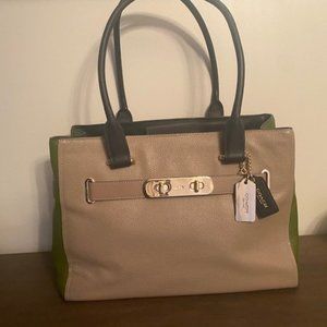 Coach Colorblock Tan/Nude Satchel